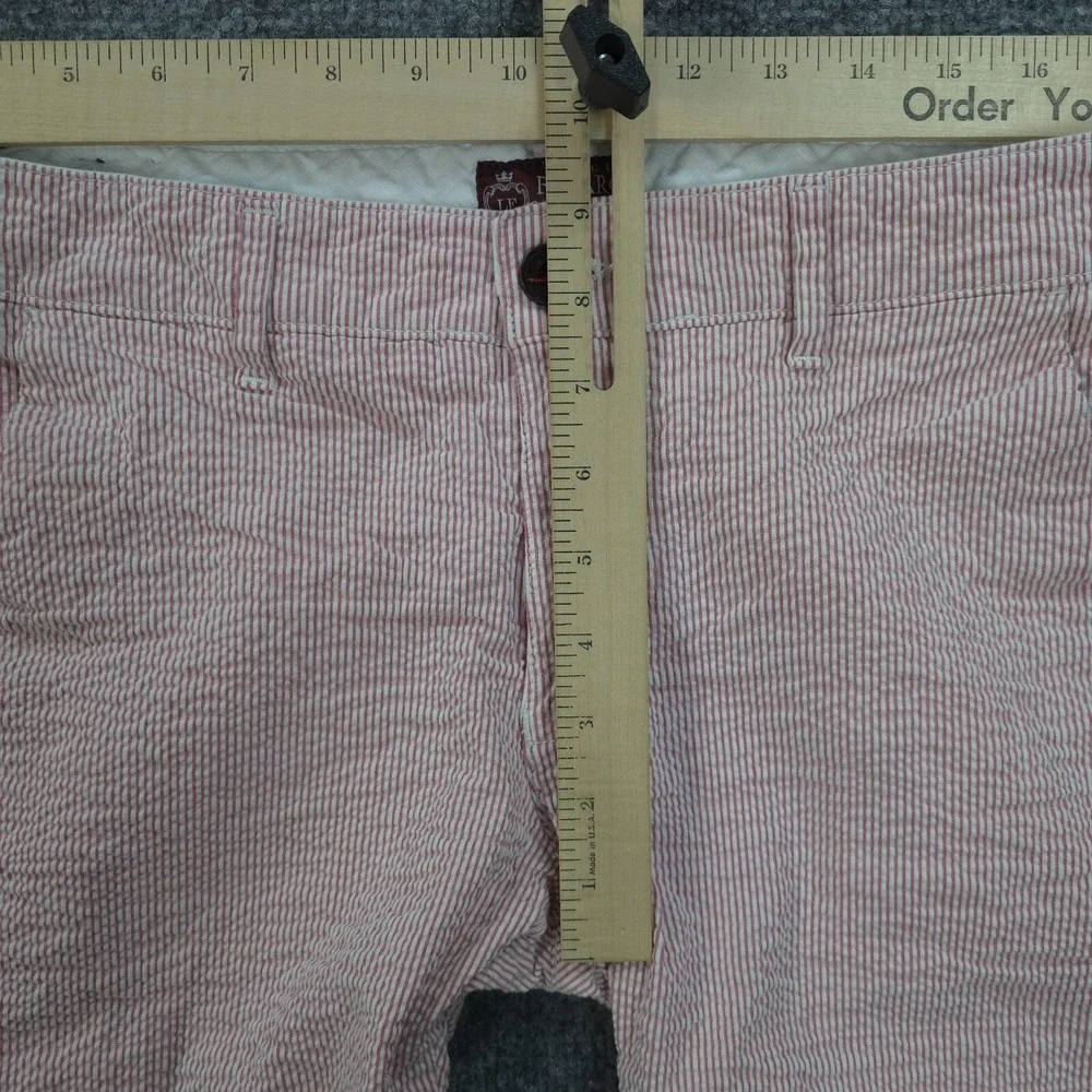 Luigi Fusaro Shorts Mens TG 48 32 Pink Striped Seersucker Bermuda Italy Designer